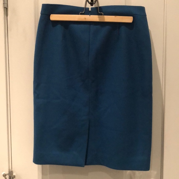 J Crew No. 2 pencil skirt, wool, teal, sz 4 - Picture 2 of 5